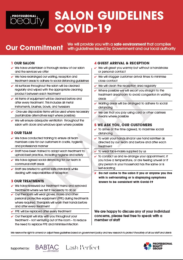 Professional Beauty creates salon coronavirus reopening guideline